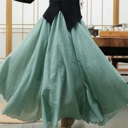 Female High Waisted Cotton Linen Maxi Skirt Women Leisure Bilayer Half Length Skirt New Chinese Style Lady Versatile Long Skirts
