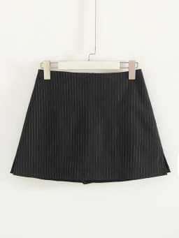 Black Stripe Skirt Mini With Shorts For Women Summer A Line Side Slit White Suit Skirt Short Ladies Mini Skirts With Zipper