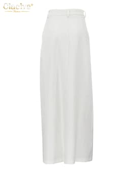 Clacive Fashion Loose White Women's Skirt Casual High Waist Maxi Skirt Elegant Classic Slit Solid Skirt Female Clothing 2025