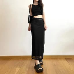 MEXZT Y2K Black Long Skirts Women Harajuku Sexy Mesh Patchwork Wrap Skirt Summer Gothic Korean High Waist Slim A Line Faldas New
