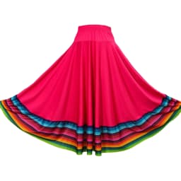 Womens Folklorico Dance Skirt Spanish Flamenco Colorful Big Swing Long Skirts Folkloric Mexican Folk Dance Performance Costume