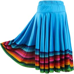 Womens Folklorico Dance Skirt Spanish Flamenco Colorful Big Swing Long Skirts Folkloric Mexican Folk Dance Performance Costume