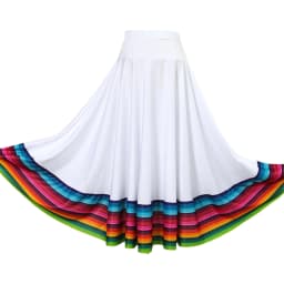 Womens Folklorico Dance Skirt Spanish Flamenco Colorful Big Swing Long Skirts Folkloric Mexican Folk Dance Performance Costume