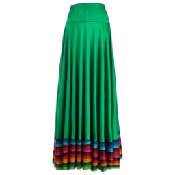 Womens Folklorico Dance Skirt Spanish Flamenco Colorful Big Swing Long Skirts Folkloric Mexican Folk Dance Performance Costume
