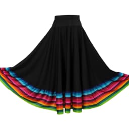 Womens Folklorico Dance Skirt Spanish Flamenco Colorful Big Swing Long Skirts Folkloric Mexican Folk Dance Performance Costume