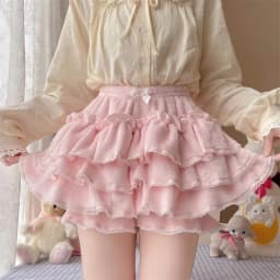 Japanese Lolita Kawaii Short Skirt Women Bow Pleated Sweet Shorts Female Korean New Fashion Elegant Casual Y2k Cute Skirt