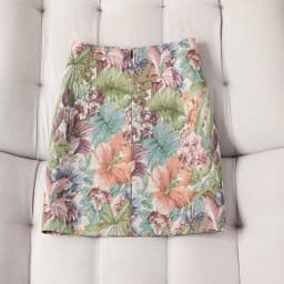 French-style colorful short skirt women spring and summer new retro oil painting fashion Jacquard plus size slim high waist
