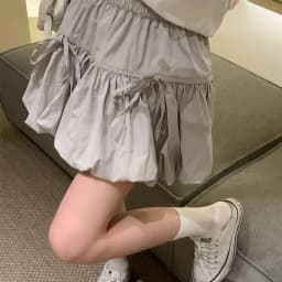Sweet Bowknot A Line Skirts for Women 2025 Korean Style Pleated Cake Short Skirts Woman Summer Solid Color High Waist Mini Skirt