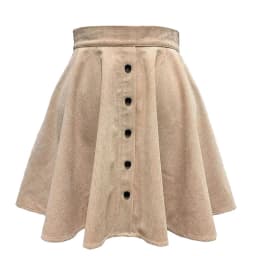 Fashion High Waist Pleated Fluffy Skirt Women Elegant Single-Breasted Design Corduroy A-Line Skirts Autumn Winter Mini Skirts