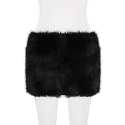 2025 Fall Winter Women Fashion Faux Fur Bodycon Mini Skirts All Matching Basic Casual Streetwear Bottoms Furry Skirt Clubwear