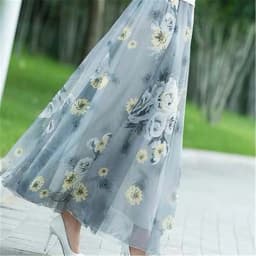 Korean Summer Skirt Women Long High Waist Holiday Dance Elegant Beach Boho Lady Vintage Girl Fairy Chiffon Floral Maxi Skirts