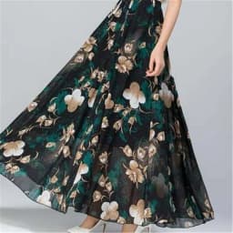Korean Summer Skirt Women Long High Waist Holiday Dance Elegant Beach Boho Lady Vintage Girl Fairy Chiffon Floral Maxi Skirts