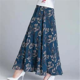 Korean Summer Skirt Women Long High Waist Holiday Dance Elegant Beach Boho Lady Vintage Girl Fairy Chiffon Floral Maxi Skirts