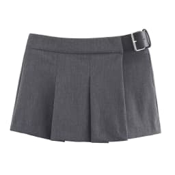 KASLEAD New Women's Fashion Simple Wide Pleat Belted Skirt Pants Street Style Standard Fit Polyester Fiber City Commute