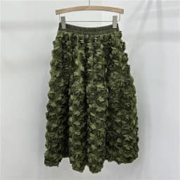 Chic 3D Floral Skirt for Women Temperament Jupe 2025 Faldas Mujer De Moda High Waist Loose Saia A-line Sweet Solid Color Skirts