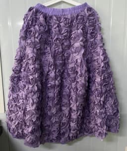 Chic 3D Floral Skirt for Women Temperament Jupe 2025 Faldas Mujer De Moda High Waist Loose Saia A-line Sweet Solid Color Skirts