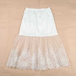 2024 Women Lady Lace Slip Casual Skirt Knee Length Natural Waist A-Line Floral Underskirt Petticoat Fashion New White Black