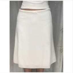 Elegant White Bowknot Midi A-Line Skirt Versatile Style Autumn 2025 Fashionable Casual Polyester Fiber Ladies Skirt