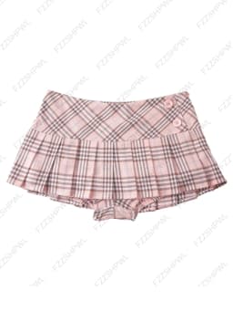 Y2K Skirt Fine checks Daily Young Cute Mini Skirt Streetwear High street Casual Classic Minimalist Girly style Low Rise Skirts