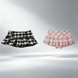 Y2K Skirt Fine checks Daily Young Cute Mini Skirt Streetwear High street Casual Classic Minimalist Girly style Low Rise Skirts