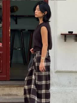 Women Checked Midi Skirt Fashion Casual Pleated Irregular High Waist Slim Mid-length Bottom Lady Daily New Commute Street Skirt