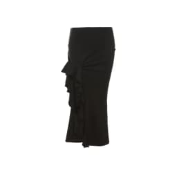 Nibber All-match Commuter Casual Young Girl Summer New Black Cross Simple Sexy Cool Breathable Soft Women's Knit Split Skirt