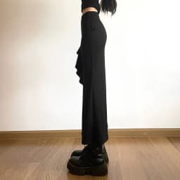 Nibber All-match Commuter Casual Young Girl Summer New Black Cross Simple Sexy Cool Breathable Soft Women's Knit Split Skirt