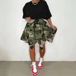 CM.YAYA Women Plaid Irregular High Waist Knee Length Skirts 2022 Summer Holiday Streetwear Sleeve Wrapped Lace Up Waist Skirt