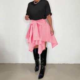 CM.YAYA Women Plaid Irregular High Waist Knee Length Skirts 2022 Summer Holiday Streetwear Sleeve Wrapped Lace Up Waist Skirt