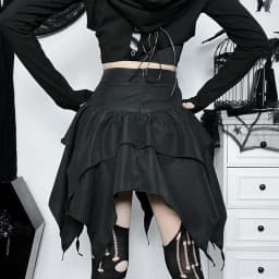 Summer Fashion Short Skirts New Sexy Women Gothic Punk Irregular Skirts Solid Color Drawstring Tie-Up Ruched Ruffles Mini Skirt