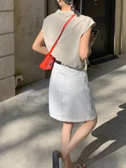 ZHISILAO New White High Waist A-line Denim Skirt Women Vintage Knee-length Jeans Shorts Summer 2024
