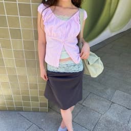 Women Vintage Lace Trim Mini Skirts Low Waist Fold Over Y2K Aesthetic Striped Patchwork Slim Fits Going Out Skirts Streetwear