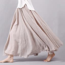 Sherhure 2026 Women Cotton And Linen Long Skirts Elastic Waist Pleated Maxi Skirts Beach Boho Vintage Summer Skirts Faldas Saia