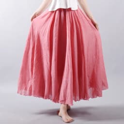 Sherhure 2026 Women Cotton And Linen Long Skirts Elastic Waist Pleated Maxi Skirts Beach Boho Vintage Summer Skirts Faldas Saia