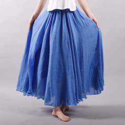 Sherhure 2026 Women Cotton And Linen Long Skirts Elastic Waist Pleated Maxi Skirts Beach Boho Vintage Summer Skirts Faldas Saia