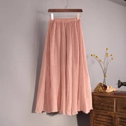 Sherhure 2026 Women Cotton And Linen Long Skirts Elastic Waist Pleated Maxi Skirts Beach Boho Vintage Summer Skirts Faldas Saia