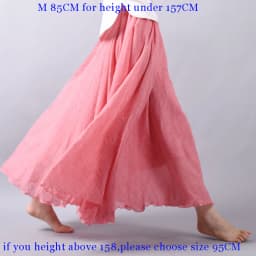 Sherhure 2026 Women Cotton And Linen Long Skirts Elastic Waist Pleated Maxi Skirts Beach Boho Vintage Summer Skirts Faldas Saia