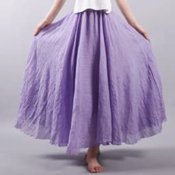 Sherhure 2026 Women Cotton And Linen Long Skirts Elastic Waist Pleated Maxi Skirts Beach Boho Vintage Summer Skirts Faldas Saia