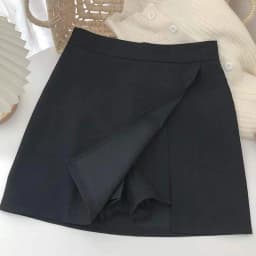 Black Gray A Line Suit Skirts Women Korean Fashion Front Split High Waist Mini Skirts Woman Streetwear Dance Short Skirt Ladies