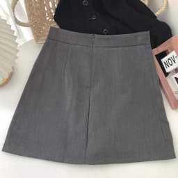 Black Gray A Line Suit Skirts Women Korean Fashion Front Split High Waist Mini Skirts Woman Streetwear Dance Short Skirt Ladies