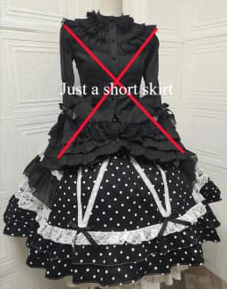 Vintage Original Japanese Lolita Cute Sweet Girl Cake Skirt Polka Dot Lace Bow Ballet Style Doll Princess Tutu