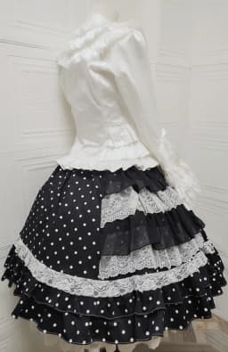 Vintage Original Japanese Lolita Cute Sweet Girl Cake Skirt Polka Dot Lace Bow Ballet Style Doll Princess Tutu