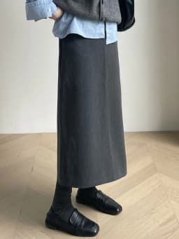 ay High Waist A-Line Skirt Women's Spring Summer Slimming Skirt Polyester Fabric Straight Cut Midi Skirt