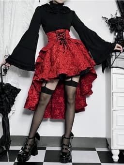 Y2k Aesthetic Streetwear Skirt High Waist Irregular Gothic Print Ball Gown Faldas Bandage Harajuku Ruffled Grunge Women Skirts