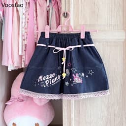 Japanese Kawaii Lolita Style Denim Skirt Women Sweet Cute Cartoon Lace Patchwork Ruffles Party Mini Skirt Girls Y2k Faldas Mujer