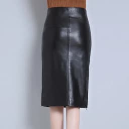 Women 2024 Autumn Winter Sheepskin Skirt Genuine Leather Midi Skirt Female High Waist Split Package Hip Skirt 4XL H167