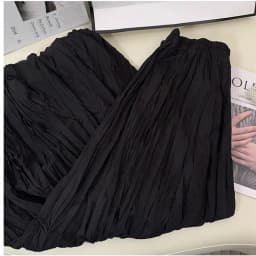 Spring Summer Elastic Waist Skirts Women Wrinkled Soft Solid A Line Long Skirt With Linning