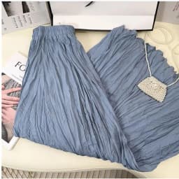 Spring Summer Elastic Waist Skirts Women Wrinkled Soft Solid A Line Long Skirt With Linning