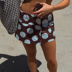 Women Y2K Polka Dot Skirt Mid Rise Reversible Wrap Skirts Summer Going Out Skirt Boho Bikini Cover Up Beachwear