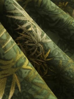 Tonval Green Botanical Print Pleated Skirts for Women 2024 Belted Knee Length Vintage Style 50s Skirt